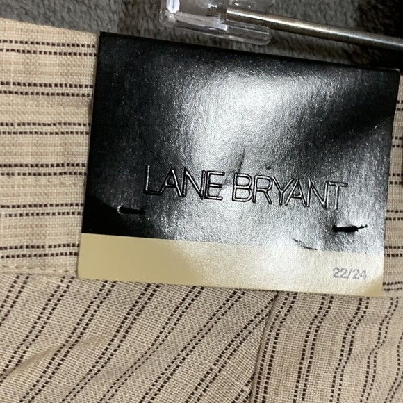 Lane Bryant Cream Striped Wide Leg Pants - Picture 8 of 9